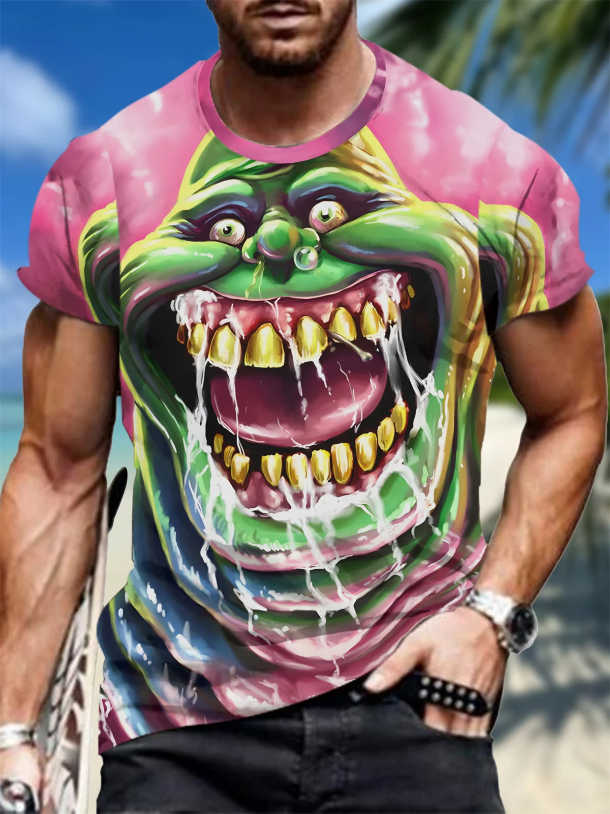 Funny Man T Shirt Animal 3D Graphic Print Oversized T-Shirt Loose Tops Short Sleeve T-Shirts Man Summer Round Neck Sweatshirt