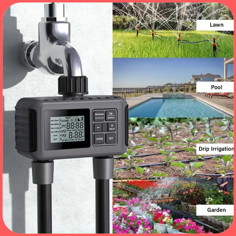

AA89-1 PCS Digital Automatic Irrigation Watering Timer Plastic Black For Lawn Gardening Pool EU Plug