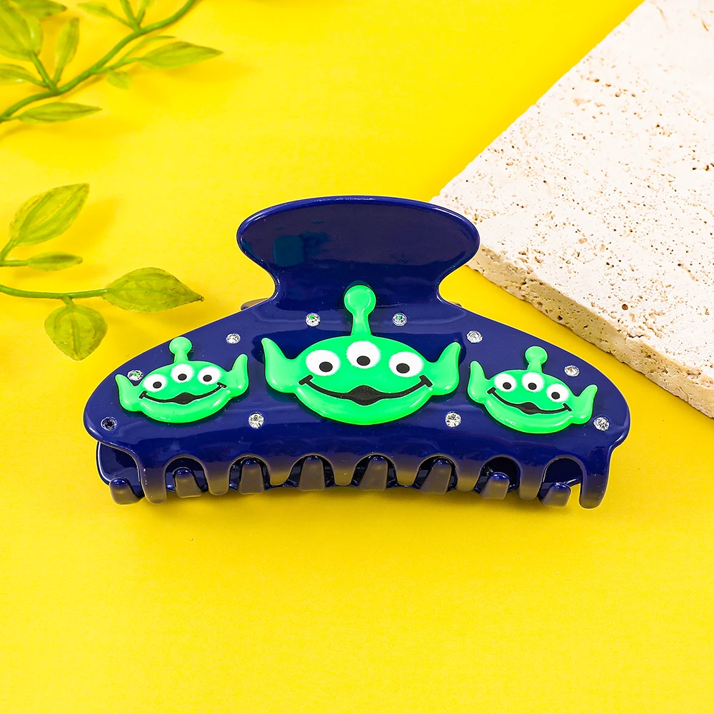 Disney Artiglio per capelli mostro a tre occhi Personalità unica Fermaglio per capelli decorato con diamanti per una coda di cavallo sicura che tiene un regalo di compleanno
