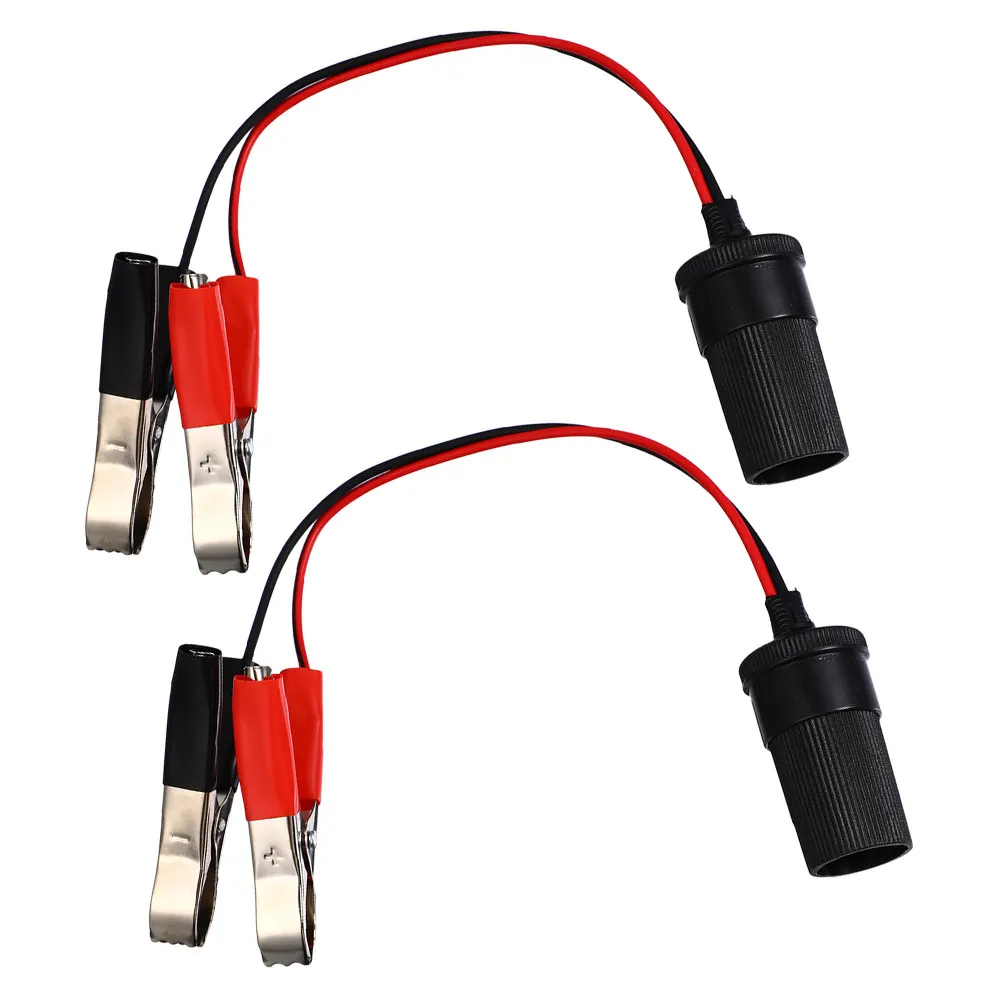 

2Pcs Car Battery Clip Extension Cable Large Alligator Clips Car Power Converter Jumper Cable Clamps Automotive Voltage Display
