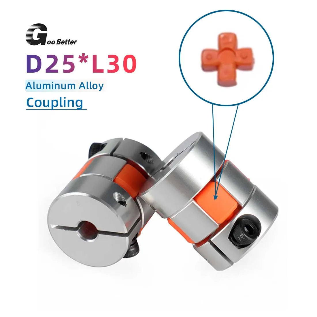 D25L30 Shaft Coupler Flexible Plum Coupling CNC Stepper Motor Jaw Spider 5~14mm
