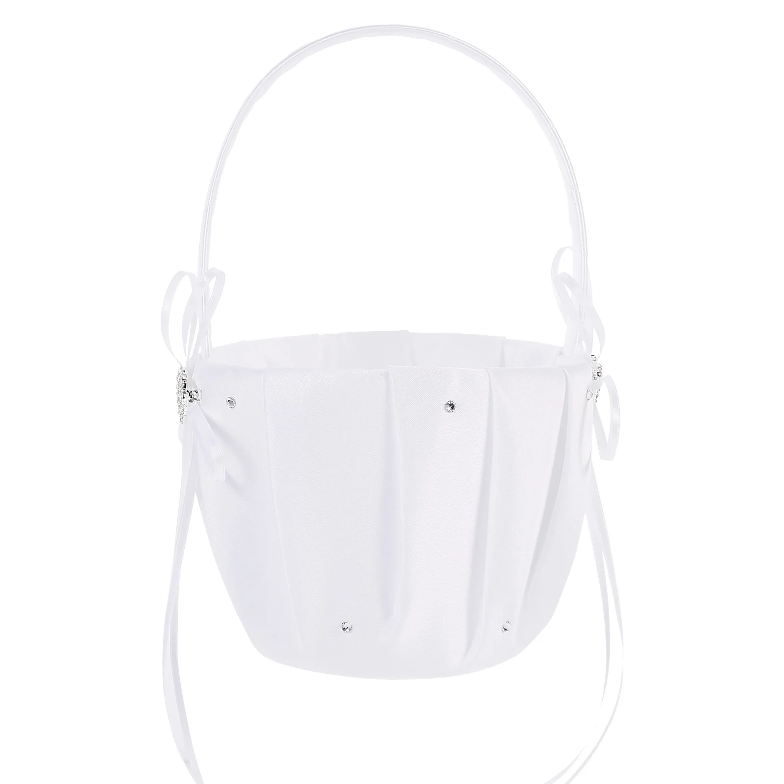 

Flower Girl Basket White Flowers Wedding Party Supplies Bridal Bows Religious Events Storage Baskets Decorations Elegant