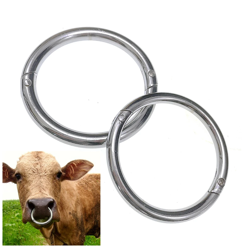 Carbon Steel Bovine Bull Ox Nose Ring For Puller Or Secure Cattle Handling  Instrument