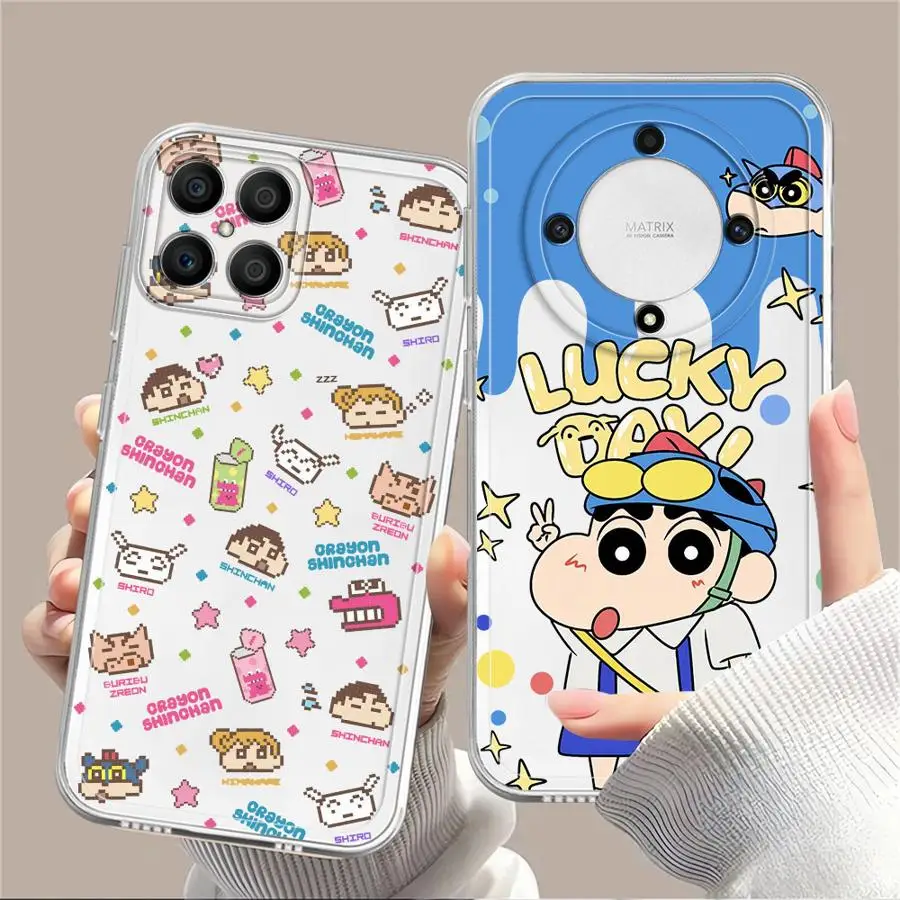 Funda Cra-yons Shin-chans para Honor 90 Lite X9b X8a X8 X9a X7b X8b, funda suave para teléfono