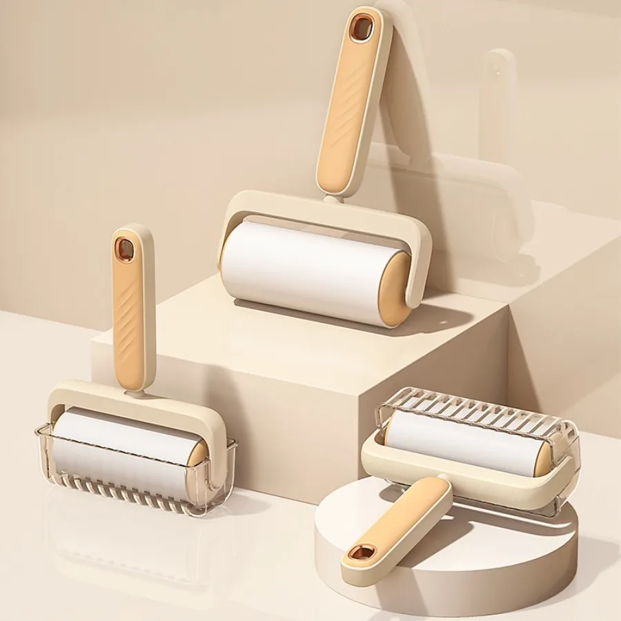 Tearable Roll Paper Sticky Roller Brush Plush Razor Replaceable Core Cleaning Tool Pet Hair Removal Roller Carpet Cleaning Brush