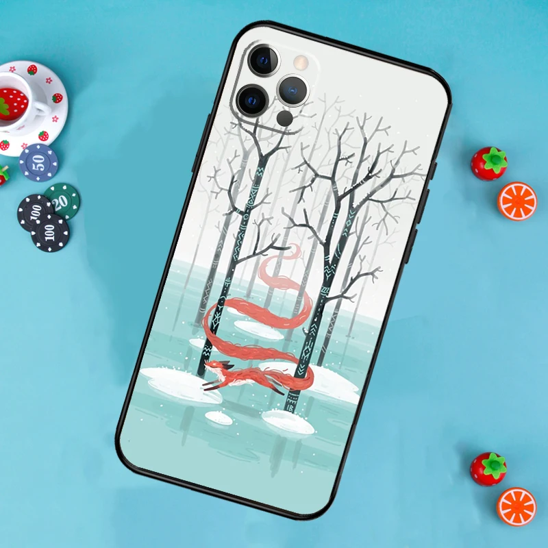 الشتاء الثعلب الثعلب قضية الهاتف آيفون 17 الهواء 16 15 14 13 11 12 برو ماكس 13 12 mini 15 16 زائد 16e غطاء فوندا #5