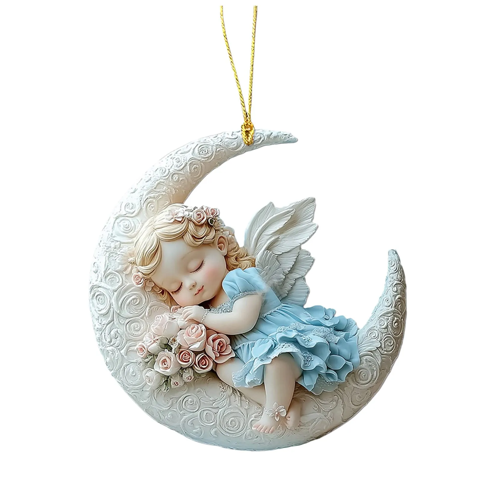 Baby With 2D Flat Acrylic Keychain Car Rearview Accessory Backpack Hanging Beaded Garland Decorations Christmas