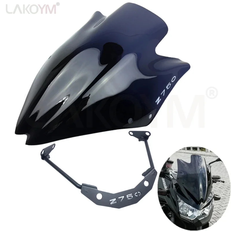 

Motorcycle Windscreen Wind Deflector Windshield Fit For Kawasaki Z750 Z750R 2007 2008 2009 2010 2011 2012