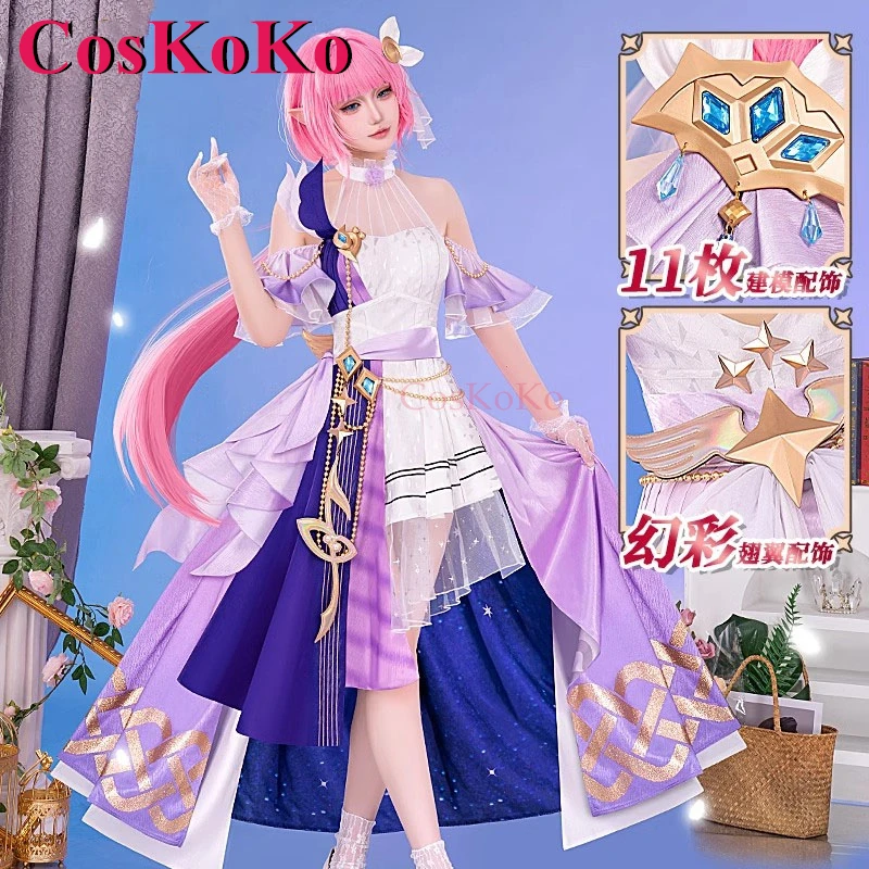 

CosKoKo Elysia Cosplay Game Honkai Impact 3 Costume Pure Dreams Concert Elegant Formal Dress Halloween Party Role Play Clothing