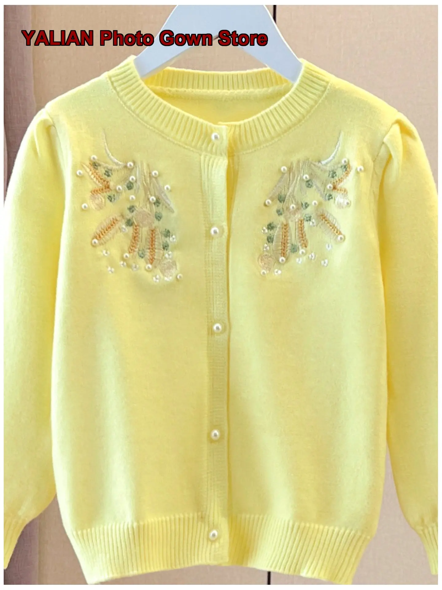 Girls Thin Knit Cardigan Kids Spring Autumn Stylish Geometric Pattern Fashionable Outerwear