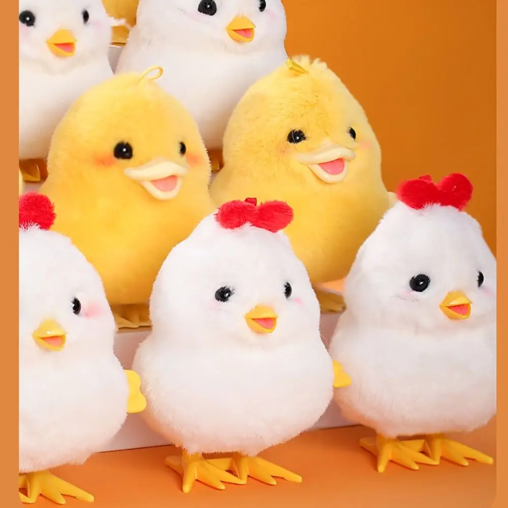 Nuevos regalos de pato y polluelo de peluche, muñecos de polluelo con mecanismo de relojería, juguetes para caminar