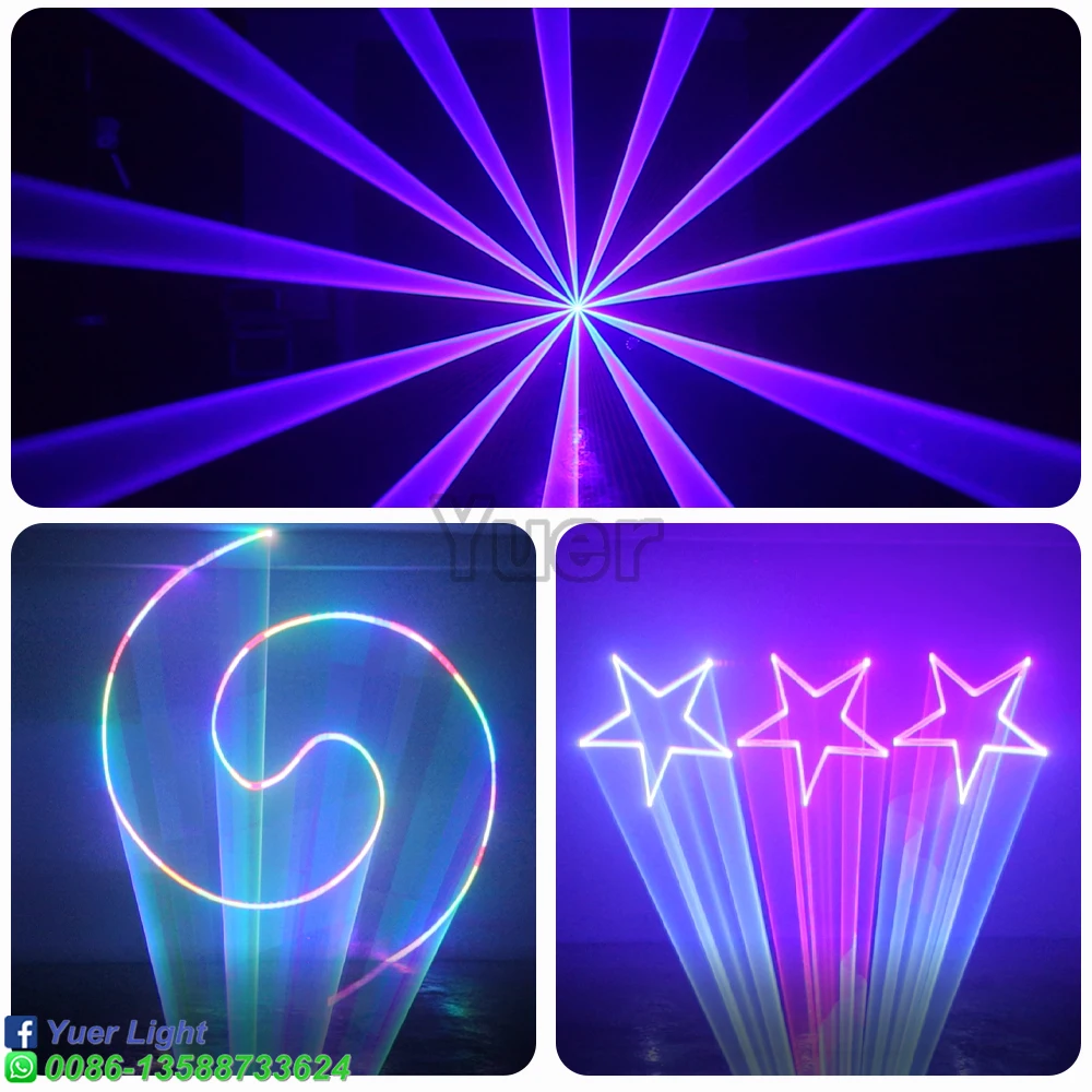 Z Laser animacyjny ILDA RGB 1W 2W 3W 4W skaner wiązka laserowa projektor DMX profesjonalny impreza z dj-em Disco Bar światło sceniczne YUER