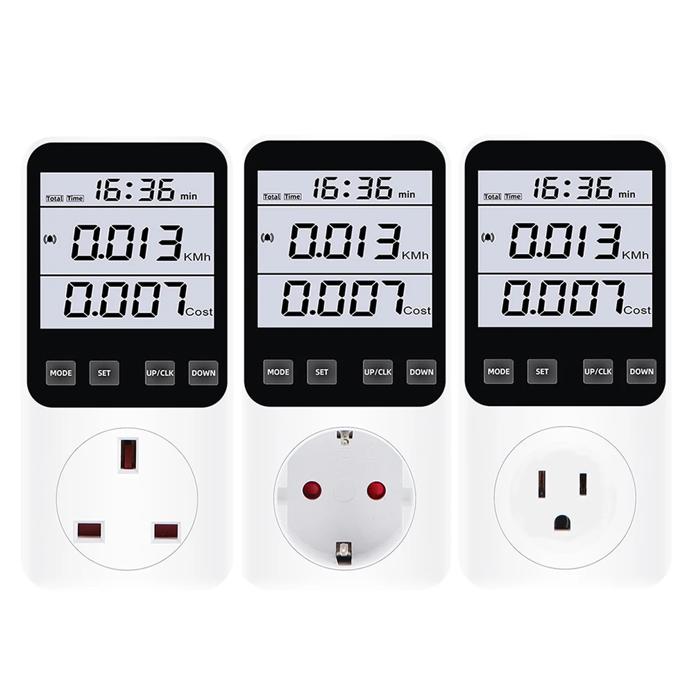 

Multifunctional Power Meter 200V-250V 0.000KWH-9999KWH Power Monitoring Instrument Intelligent Metering Socket with backlight