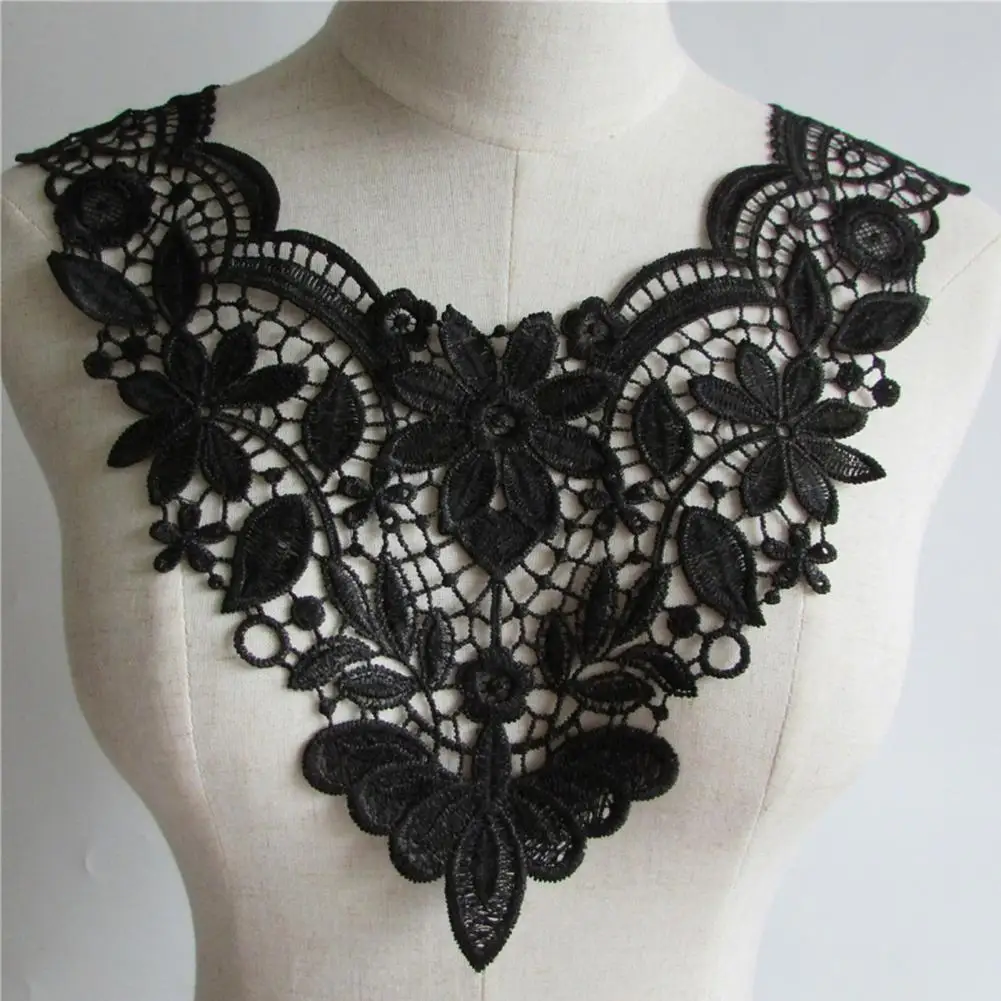 Lace Applique Tear-resistant Mesh Applique Washable Breathable Lace Corsage DIY Lace Neck Collar V-neck Lace Fake Collar