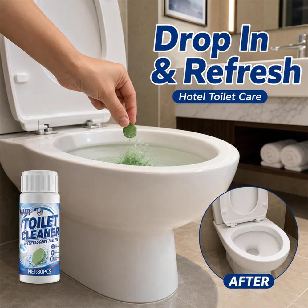 Toilet Bowl Cleaner Tablets Automatic Toilet Tank Long-Lasting Cleaners Stains Remover Bathroom Safe Descaling Deodorizing