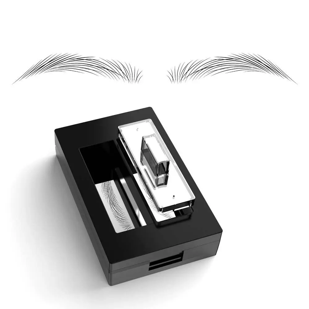 Waterproof Eyebrow Powder Dyeing Set Portable Delicate Shape Natural Impression Eyebrow Print Pad Quick Make Up Long-Lasting