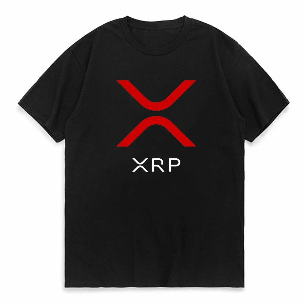 Cryptocurrency Ripple XRP T Shirt Men Casual Tees Cotton Short Sleeve Cool Tops T-shirt print Graphic Bitcoin Crypto Tee Top