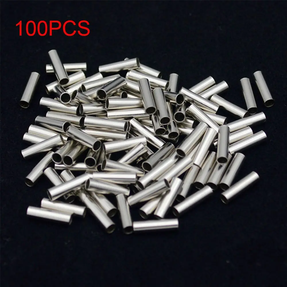 100pcs/Lot Round Copper Fishing Line Aluminum Crimp Sleeve Copper Tube 1.0mm-2.8mm Sea Fishing Accessories Line Tube