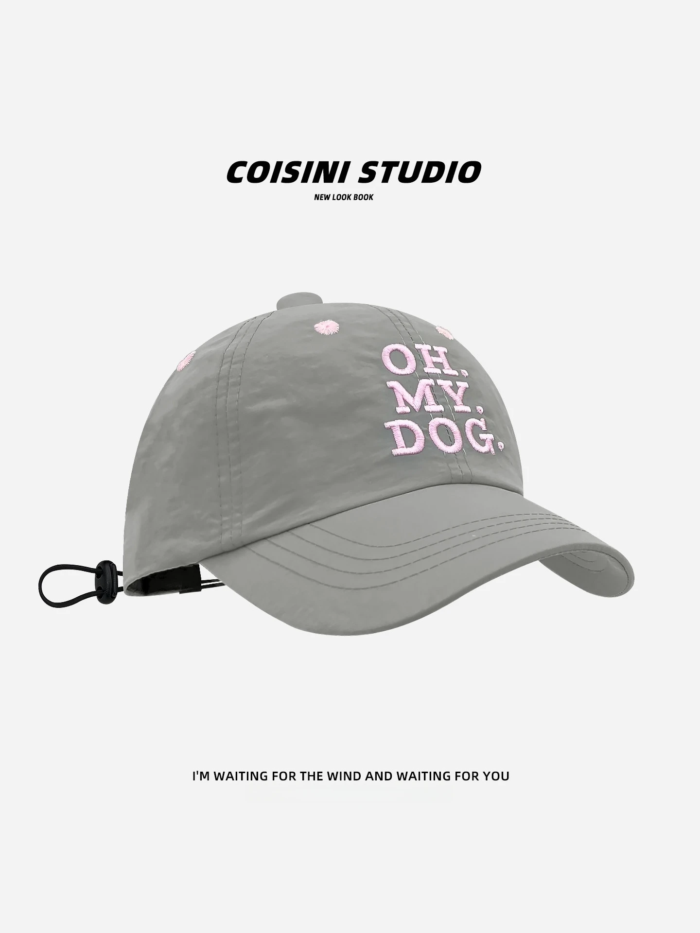OH MY DOG embroidered quick-drying outdoor sun protection hat for women lightweight summer baseball cap sunshade hat