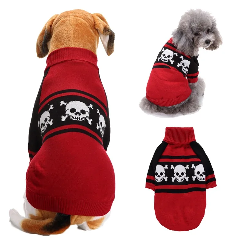 

Halloween Cosplay Cool Skull Cat Dog Pet Small Big Dog Clothes Jumper Apparel Costume Jumper Sweater For Animals Size Xs-xxl