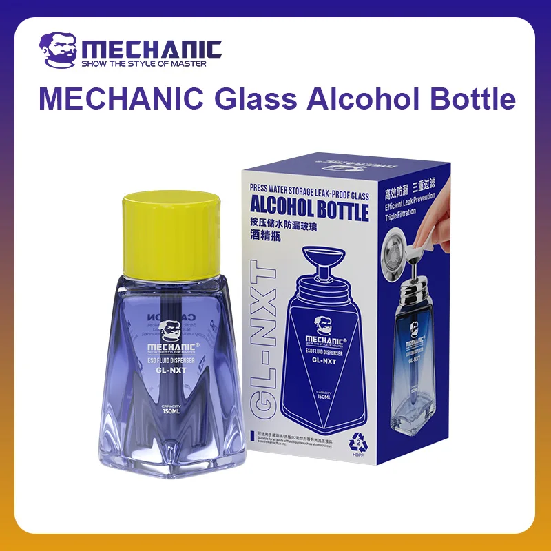 

MECHANIC OFFICIAL GL-NXT Glass Alcohol Bottle Leak-Proof Water Storage Durable Thickened Glass Bottle