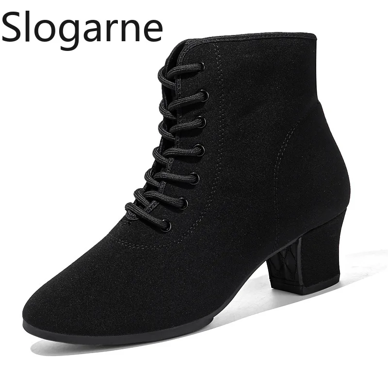Elegant Ankle Boots Women New Modern Latin Dance Shoes Ladies Jazz Dance Shoes 5CM and 3.5CM Heels Ballroom Shoes Sport Sneakers