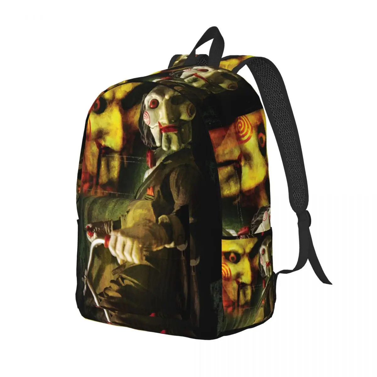 Saw Jigsaw Horror Movie Classical Backpack Outdoor High School Business Halloween Gothic Daypack Men Women College Canvas Bags