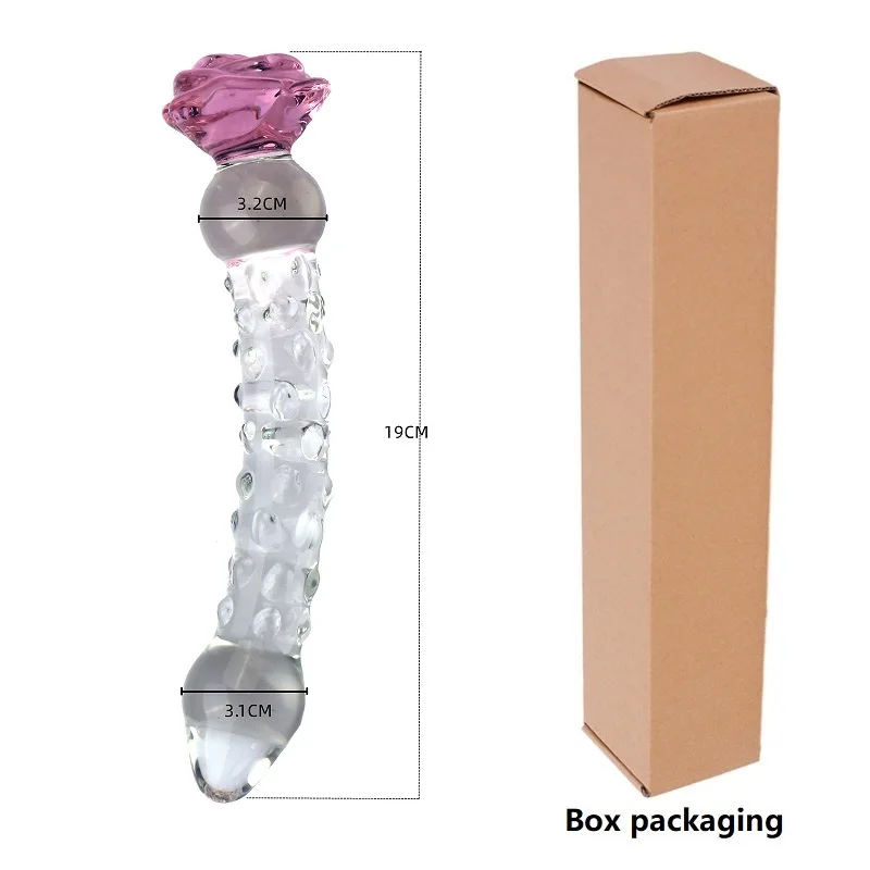 Glass Dildo Sex Toy with Progressive Anal Beads Rose Crystal Stimulator G-Spot Beaded Prostate Massager Sex Toy for Women view 6
