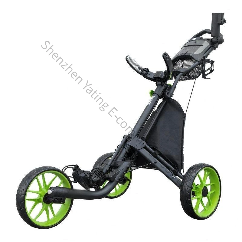 Golf Chartered Three-wheel Course Trolley One-click Folding Adult Youth Competition Training