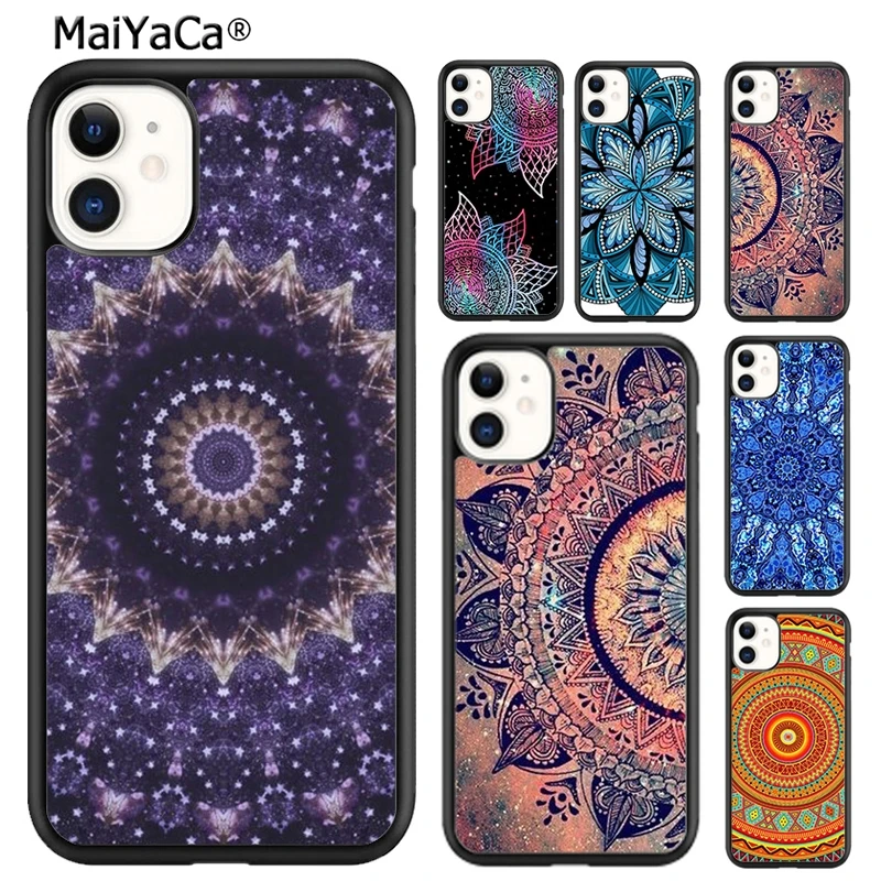 MaiYaCa Bohemian Tie Dye Hippie Mandala Phone Case For iPhone 16 15 14 plus XR XS 11 12 13 pro max Shell Cover coque