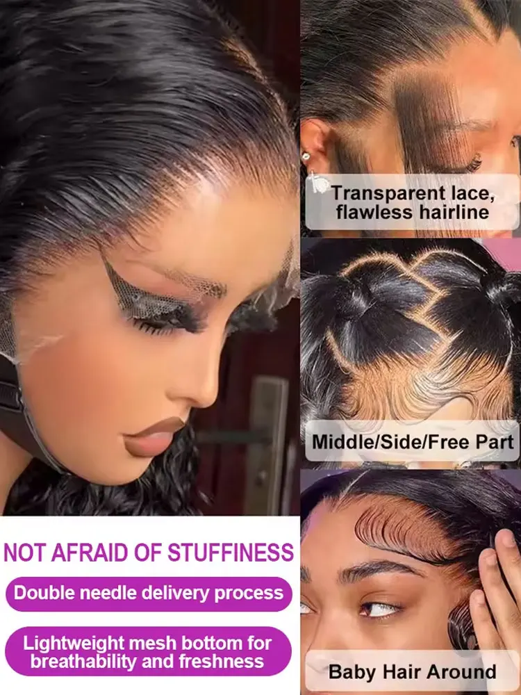 250% densità 42 pollici onda profonda 13x4 hd anteriore del merletto parrucca dei capelli umani 5x5 gluless onda profonda parrucca dei capelli umani prepizzicata per la donna