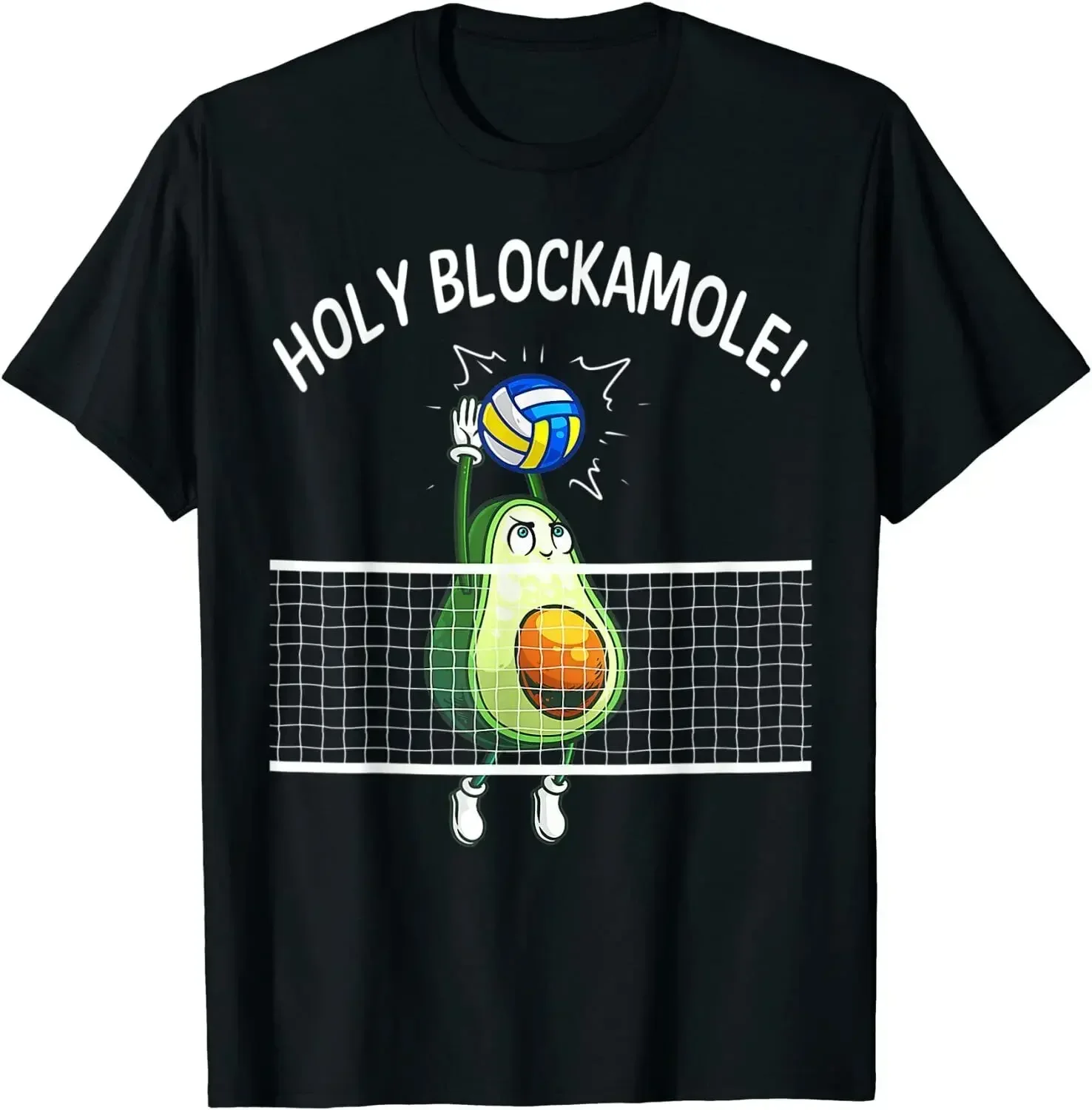 Holy Blockamole Volleyball Shirt Player Blocker O-Neck Cotton T Shirt Men Casual Vintage Tees Tops Dropshipping