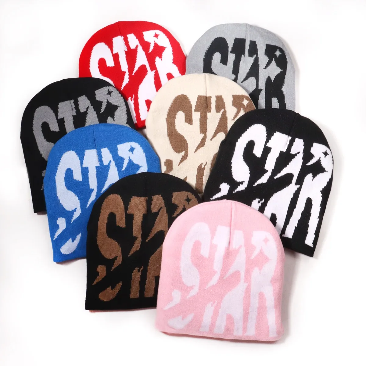 Fashion Letter Beanie Unisex Knit Cap, Multi-Way Outdoor Winter Skull Cap for Men & Women