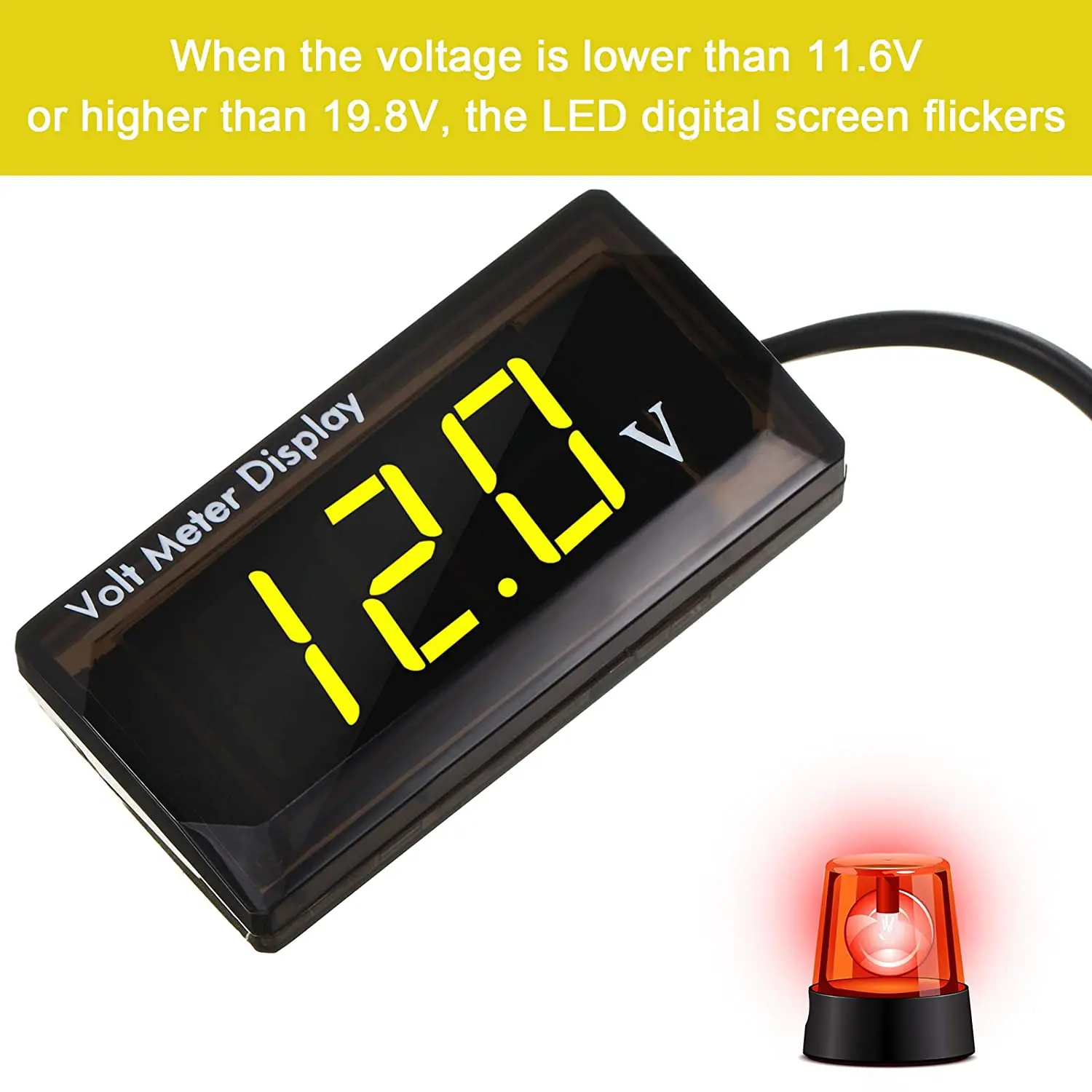 DC 12V 자동차 디지털 전압계 게이지 방수 LED 디스플레이 전압 볼트 미터 자동차 오토바이에 대 한 에너지 볼트 미터 게이지