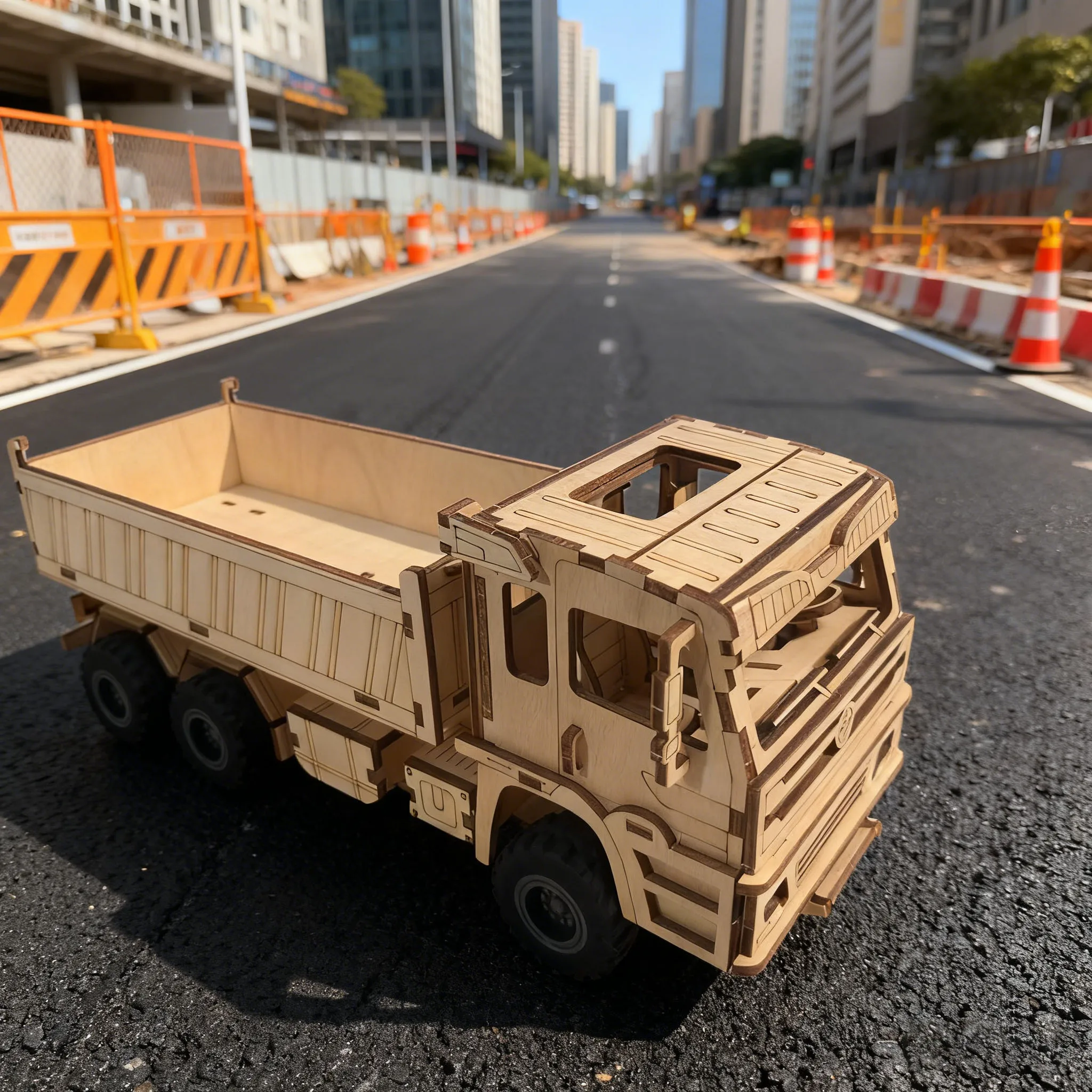 

DIY Wooden Construction Vehicle Model Kit 3D Puzzle Building Fun Set Wooden Construction Blocks Educational Birthday Gift