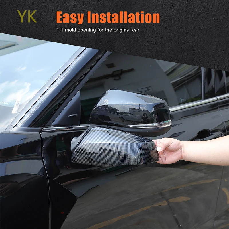 

For Toyota Highlander 2022 ABS Carbon Fiber Car Rearview Side Mirror Cover Wing Cap Trim Sticker Car Accessories