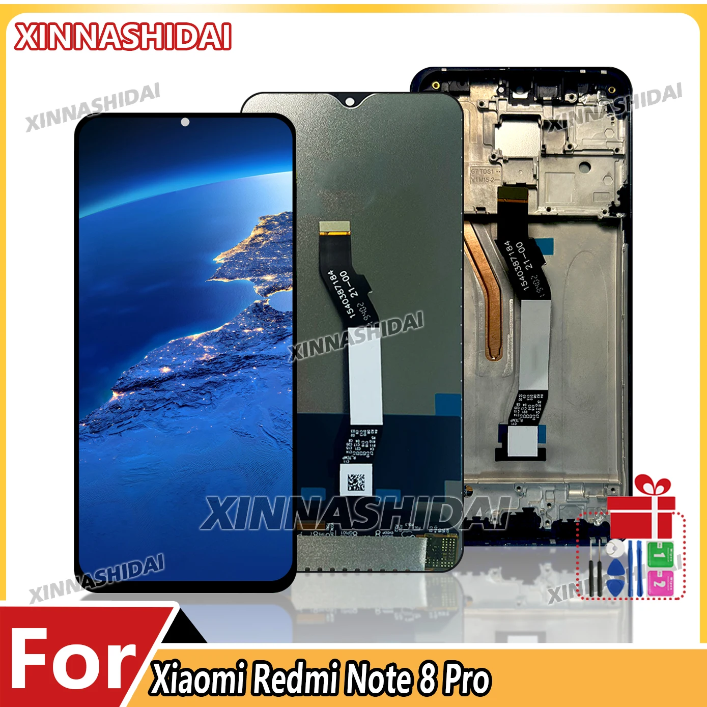 TFT LCD Quality Display for Xiaomi Redmi Note 8 Pro Touch Screen 6.53 Inch Digitizer Assembly Frame for Redmi Note 8 Pro LCD