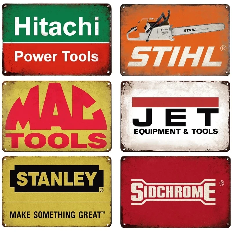 Retro Tool Stihl Brand Metal Tin Sign Vintage Plate Vintage Plaque For Man Cave Home Bar Cafe Garage Workshop Club Wall Decor