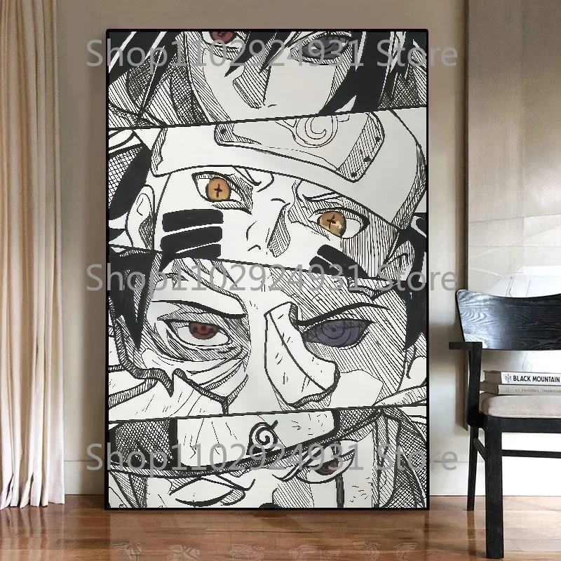 

Japanese Classic Anime Uzumaki Naruto Black and White Poster Printing HD Canvas Painting Living Room Wall Decoration Mural Gift