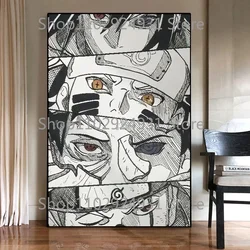 Japanese Classic Anime Uzumaki Naruto Black and White Poster Printing HD Canvas Painting Living Room Wall Decoration Mural Gift
