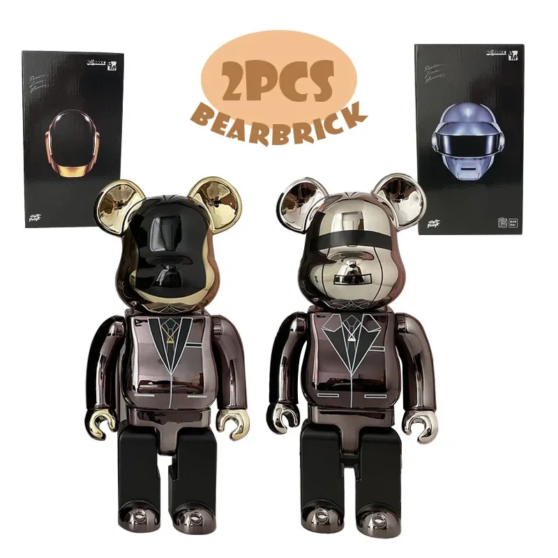 Bearbrick Daft Punk 400 Joint Bright Face Violence Bear 3d Bearbrick Original Ornament Gloomy Bear Statue Model Decoration