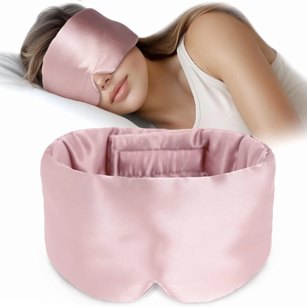 

Natural Mulberry Silk Sleeping Mask Silk Eye Mask Eyeshade Portable Travel Eyepatch Nap Eye Cover Soft Blindfold Smooth