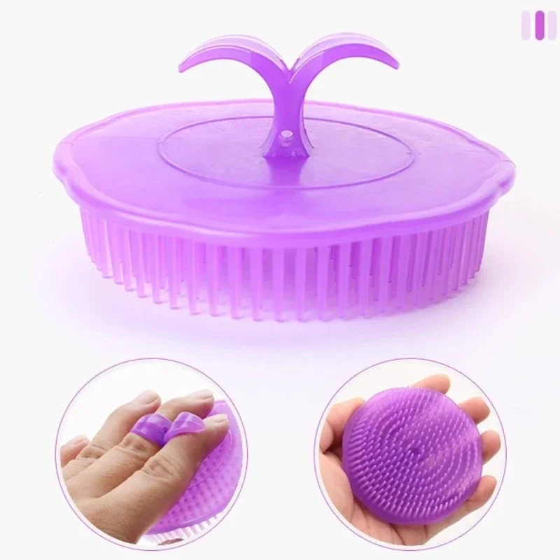 Silicone Massage Comb Shampoo Head Massage Brush Hair Body Cleaning Comb Dandruff Removal Itching Relief Massager