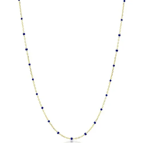 Foreva Jewels Navy Blue Enamel Gold Plated Necklace