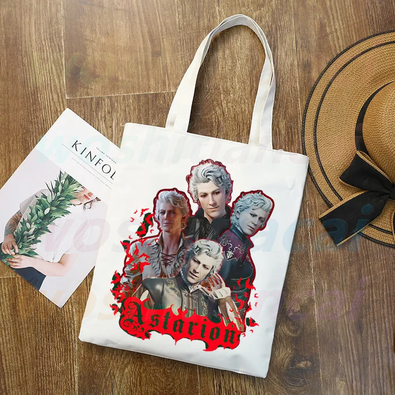 Astarion Mädchen Abendessen inspiriert Meme Shopper Taschen Frauen wieder verwendbare Einkaufstasche Harajuku Kapazität Ich liebe meine Freundin Einkaufstasche