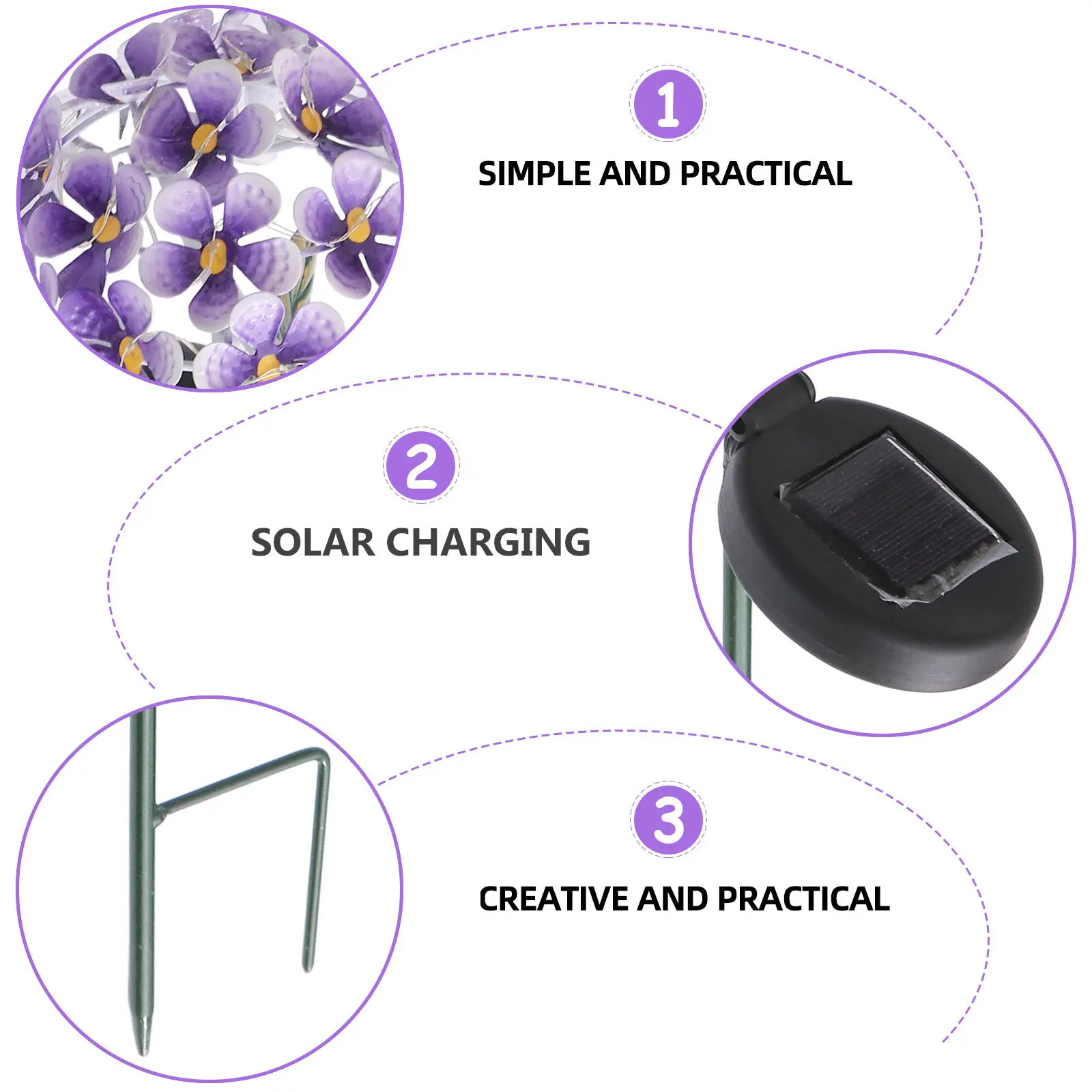 

1Pcs Solar Power Hydrangea Garden Stick Lamp Outdoor Lawn Light Solar Energy Ground Decor Outdoor Lamp Garden Light