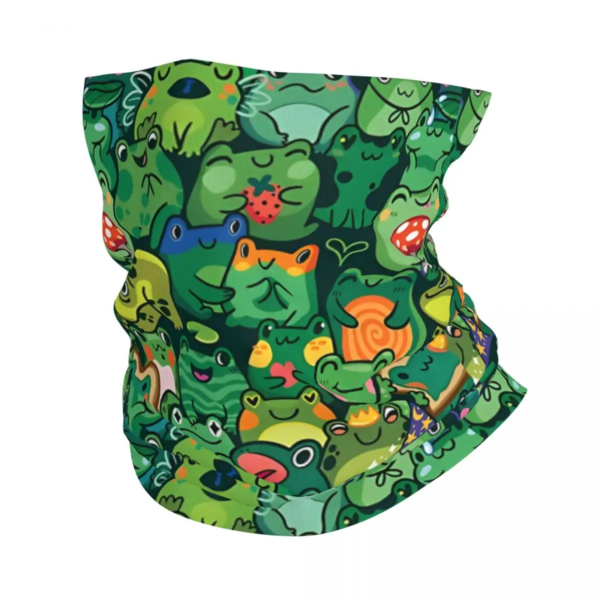 Hide And Seek With Frogs Thin Bandana Neck Gaiter Wrap Scarf Headband Neck Cover