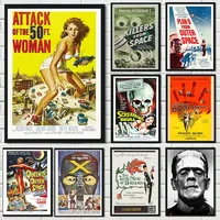 Classic Vintage Wall Art  HD Canvas Poster Prints of Horror  SciFi Movie Covers  Outer Space Theme for Living Room  Bedroom Home
