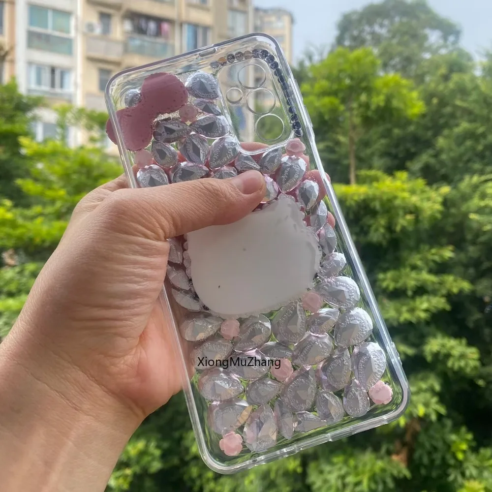 Sanrio Hello Kitty Strass Hülle für Samsung Galaxy M16 M15 M14 M55 M62 M35 M52 M53 M54 M33 M23 M56 M34 Diamant Handyhülle – Detail 6