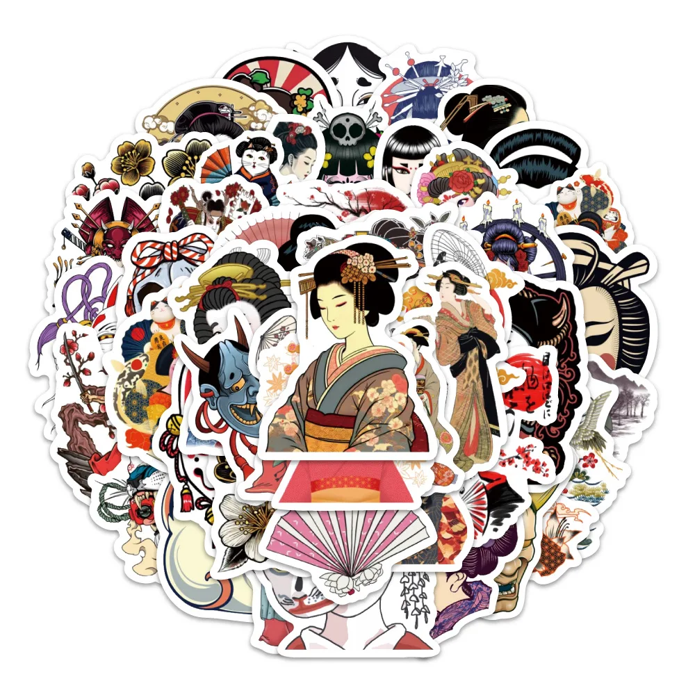 

10/50PCS Japanese Traditional Culture Cartoon Graffiti Stickers Creative Decorative Pencil Box Laptop Guitar Computer Decal Toy